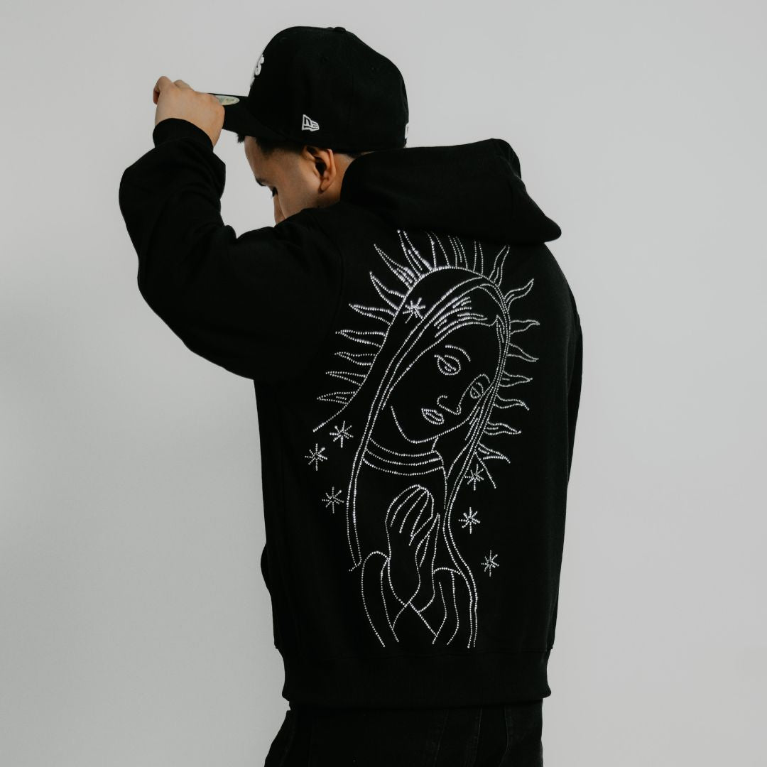 "Virgencita v2" Rhinestone Hoodie