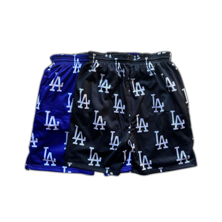 "LA" Reversible Shorts (Negro/Azul)