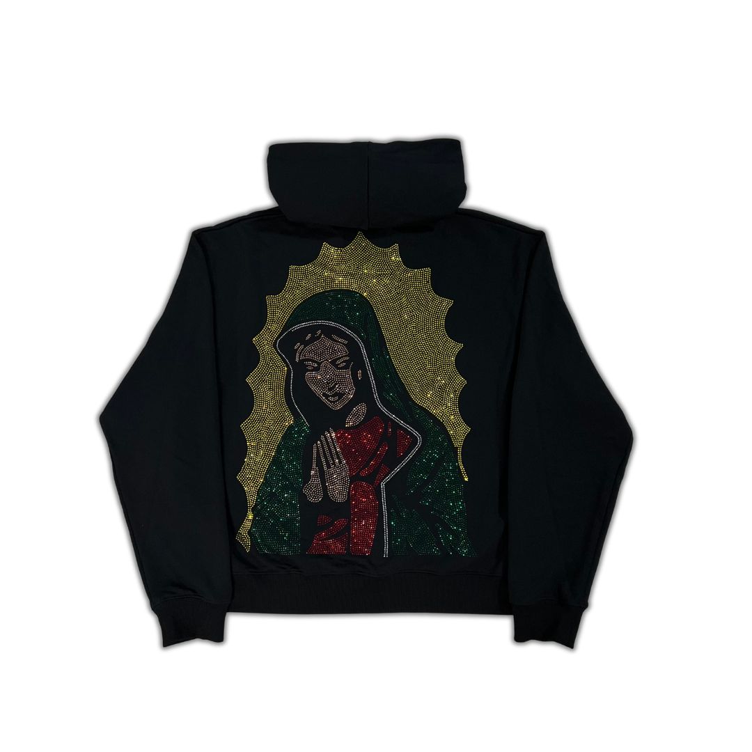 "Virgencita" Rhinestone Hoodie