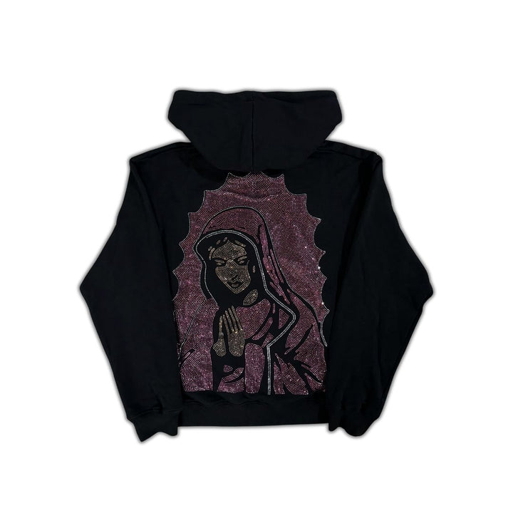 "Virgencita" (Rosa) Rhinestone Hoodie